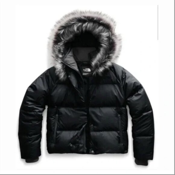 North Face Women's Dealio Black Down Crop Jacket - Picture 1 of 11